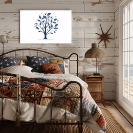 Minimalist Blue Tree Modern Art Poster