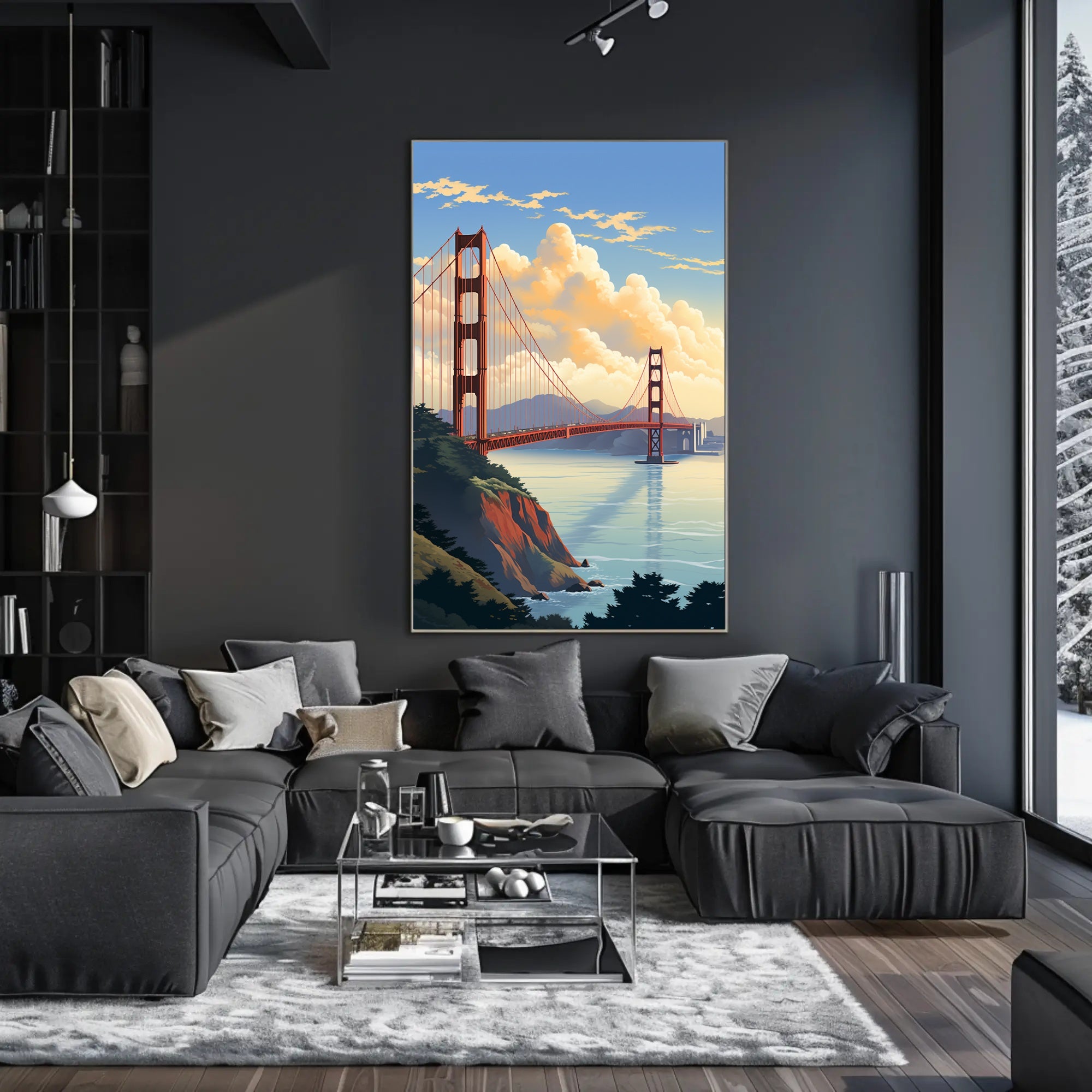 Golden Gate Bridge At Sunset Poster