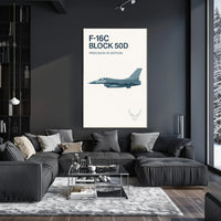 F-16C Precision Motion US Military Aviation Poster PosterGoat