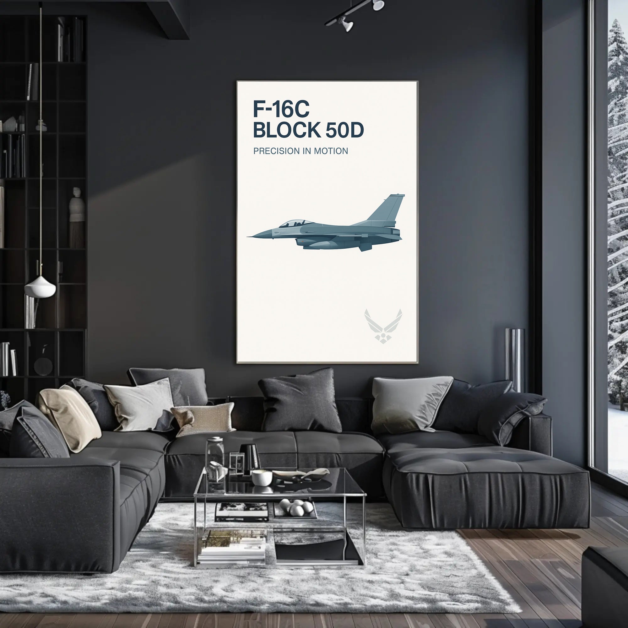 F-16C Precision Motion US Military Aviation Poster PosterGoat