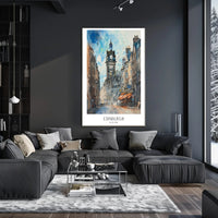 Edinburgh Cityscape Watercolor Art Vibrant Urban Cityscape Poster PosterGoat