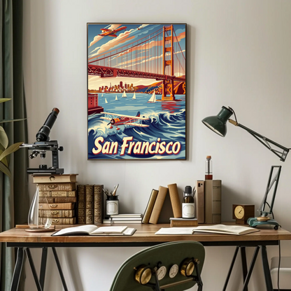 San Francisco Golden Gate Vintage Style Poster