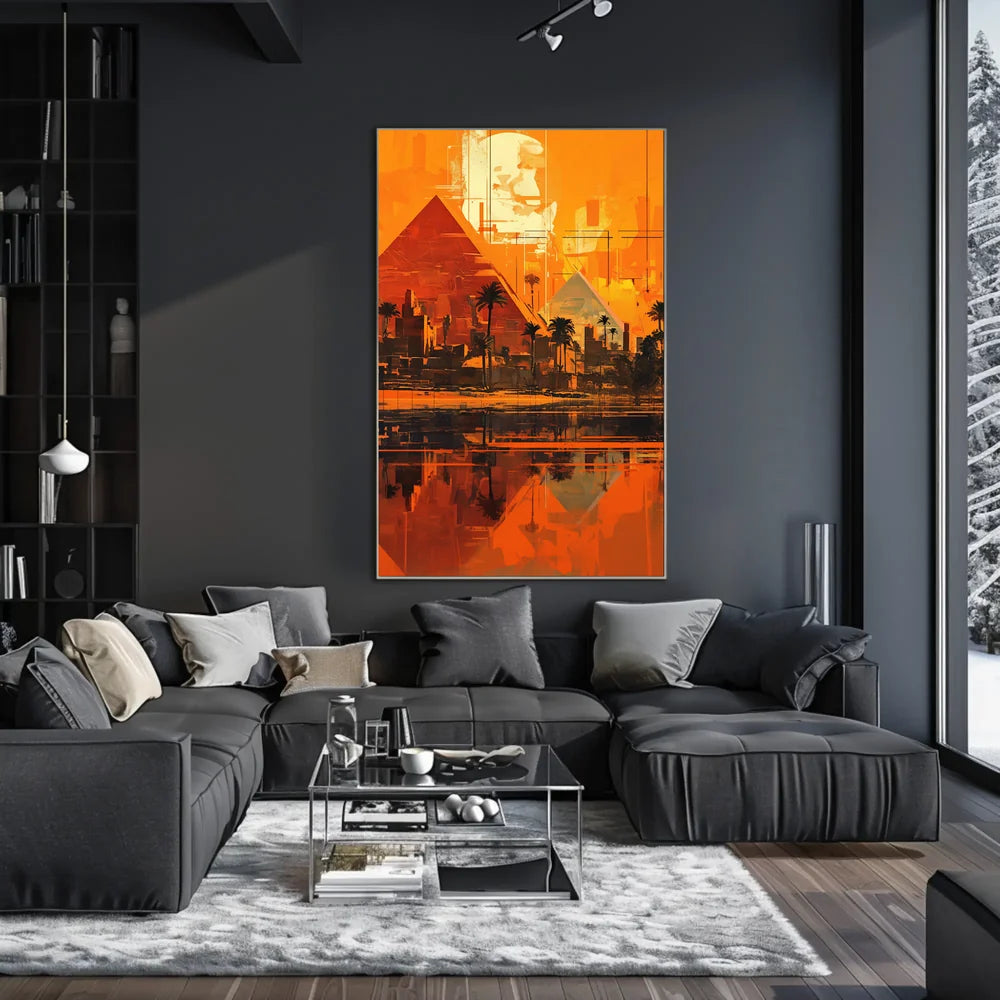 Ancient Egyptian Pyramids Abstract Art Poster Print