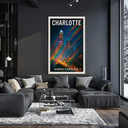 Charlotte Skyline Urban Wanderlust Poster