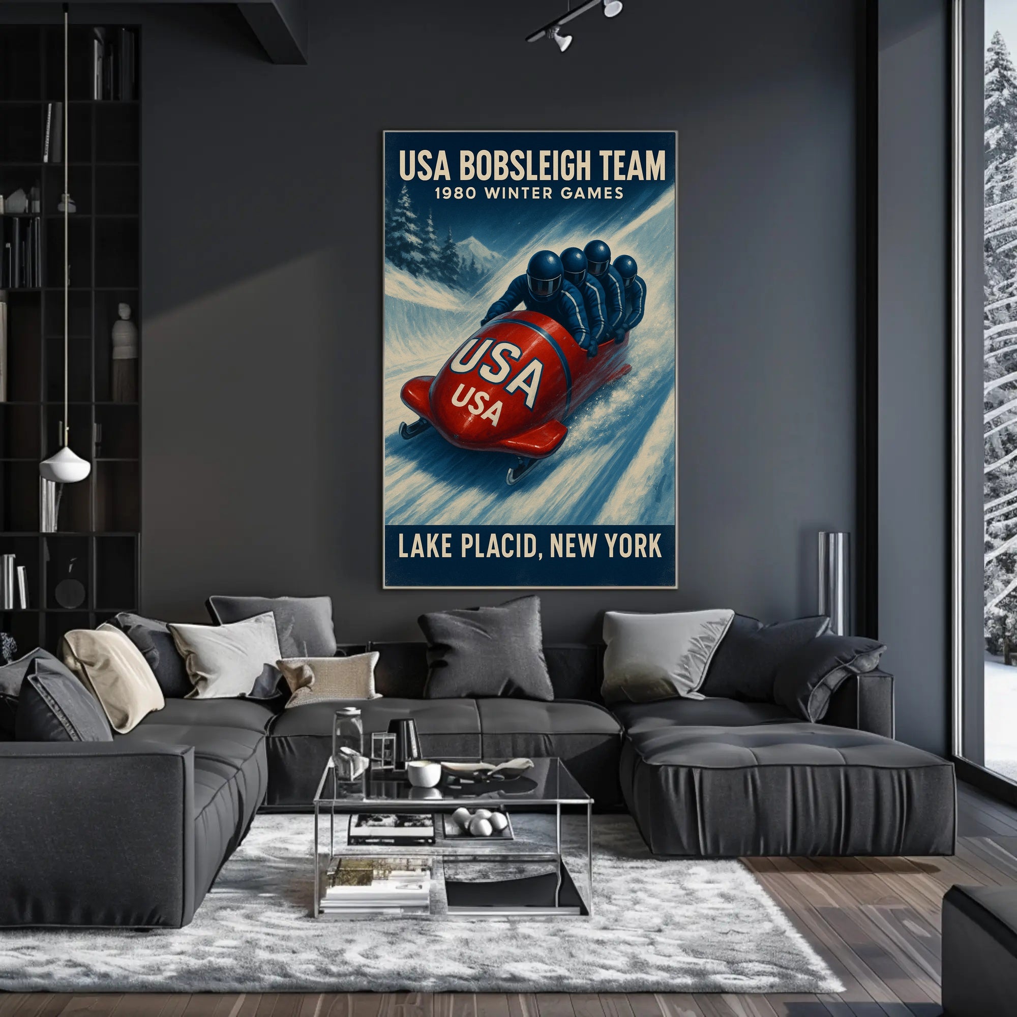 1980 Winter Games Usa Bobsleigh Team Poster