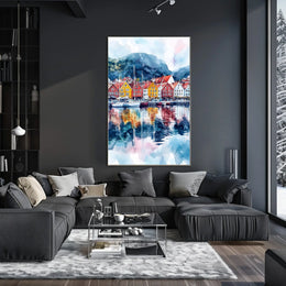 Norway Bergen Bryggen Waterfront Poster