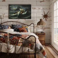 Dramatic Sailing Adventure Under Moonlit Skies Poster