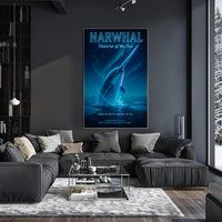 Narwhal Beneath Northern Lights Fantasy or Mythology Poster