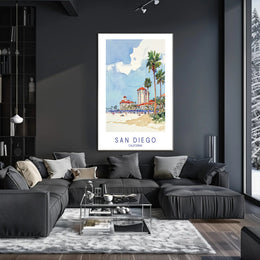 San Diego Beachfront Poster PosterGoat