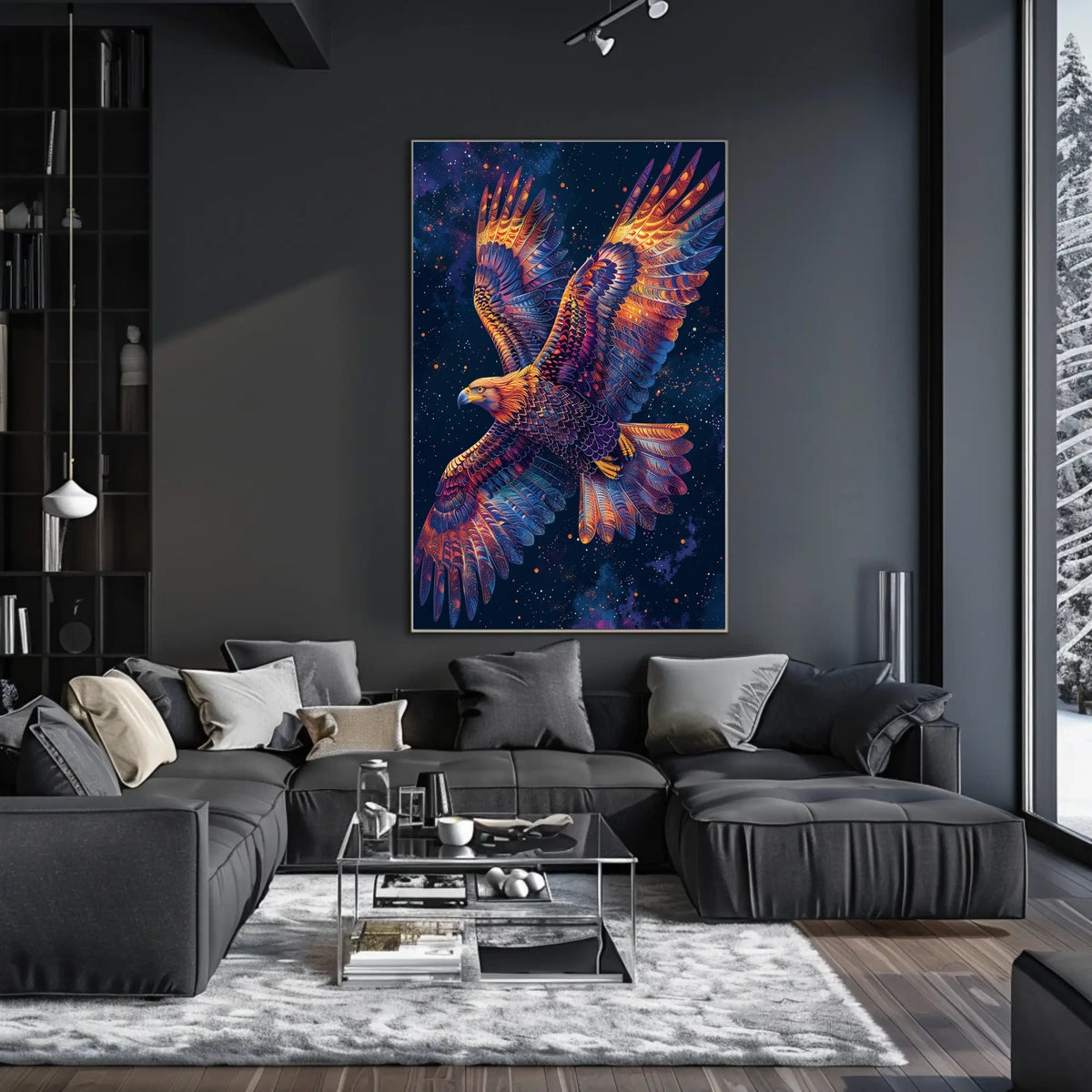 Majestic Cosmic Eagle Fantasy Art Poster