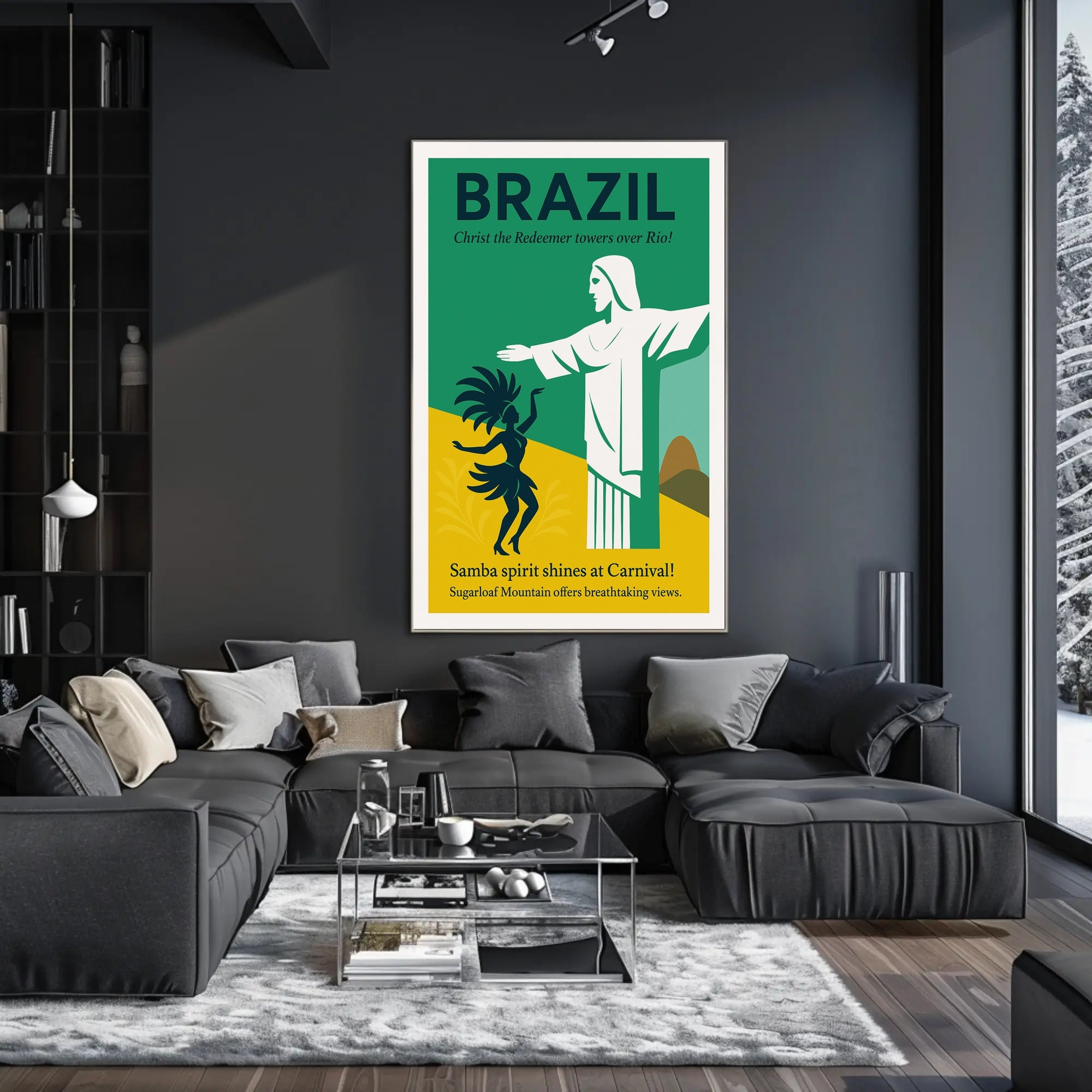 Brazil Carnival and Christ the Redeemer Poster PosterGoat