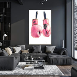 Pink Boxing Gloves Poster Decorative Sports Wall Art