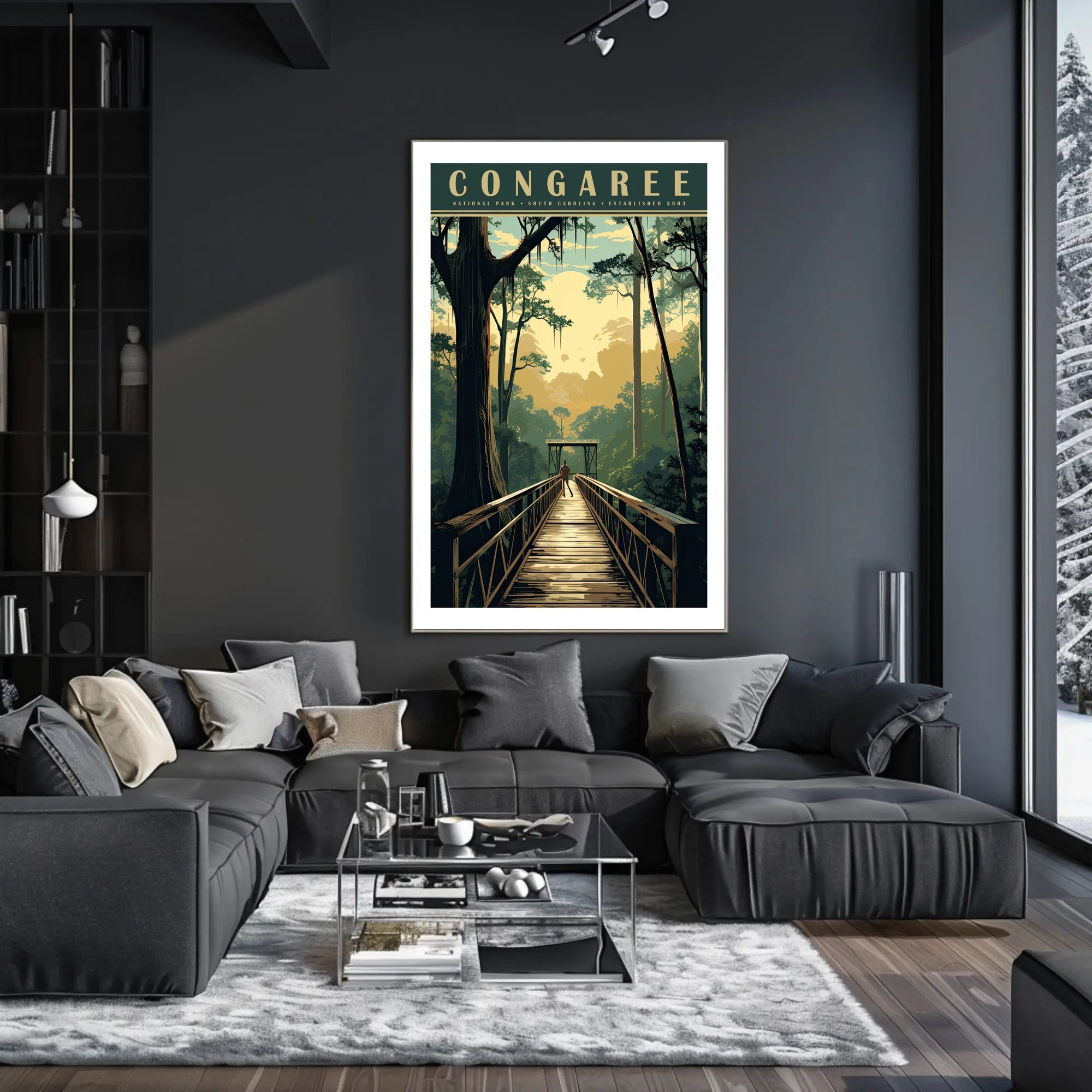Congaree Travel Poster Vintage Scenic Wall Art