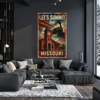 Lees Summit Missouri Cityscape Travel Heritage Scenic Wanderlust Decor Realism Minimalist Poster