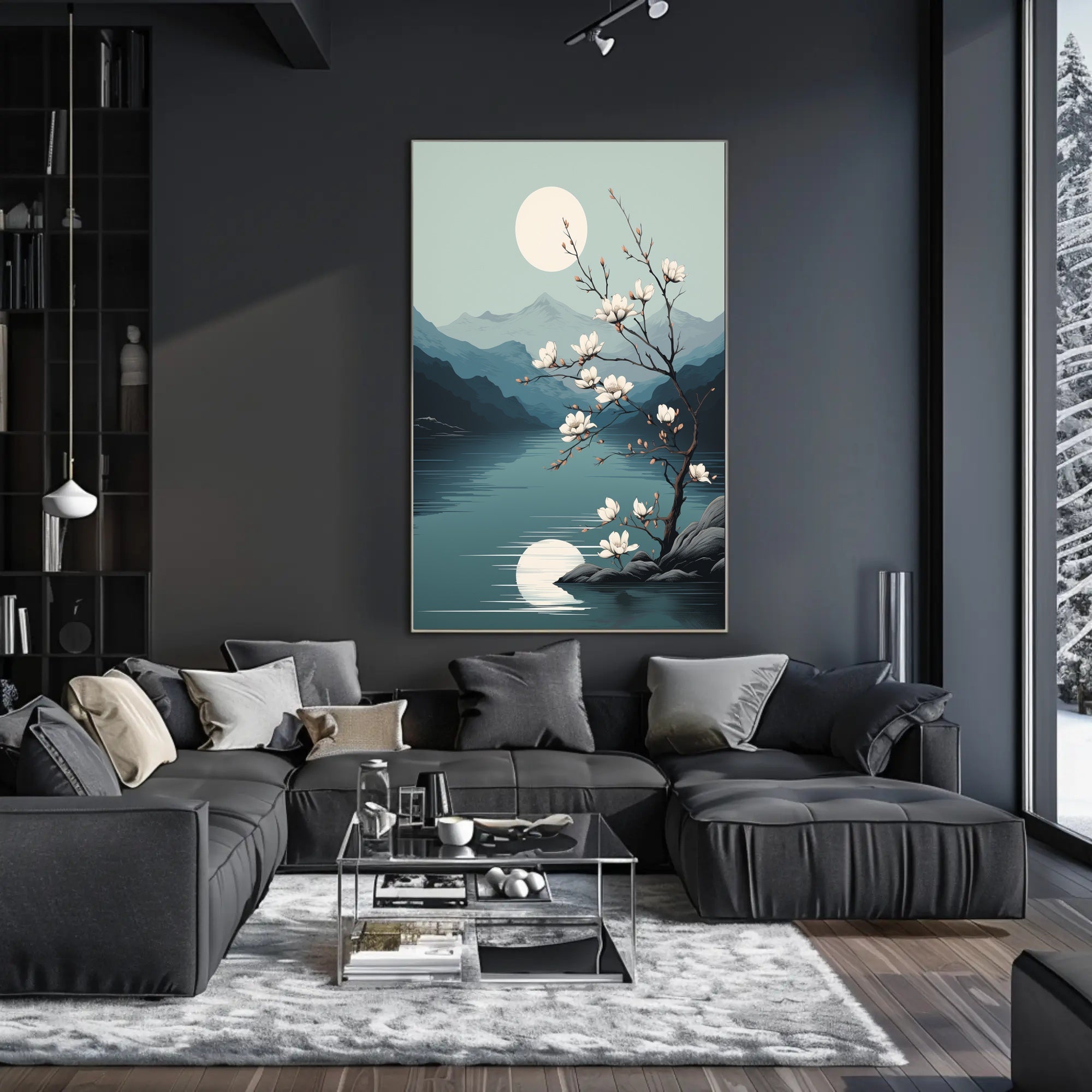 Tranquil Moonlit Blossoms Poster