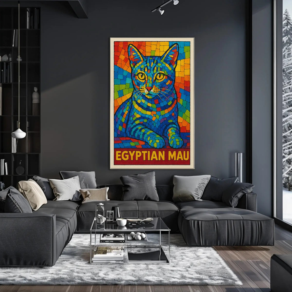 Egyptian Mau Mosaic Art Poster