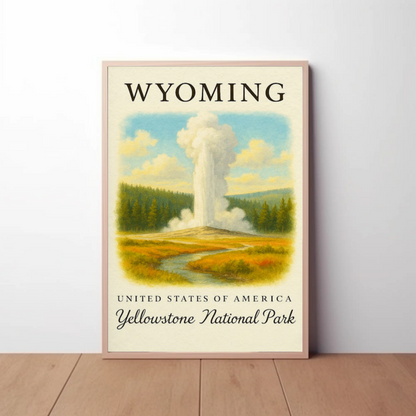 Wyoming Yellowstone National Park United States Travel Poster