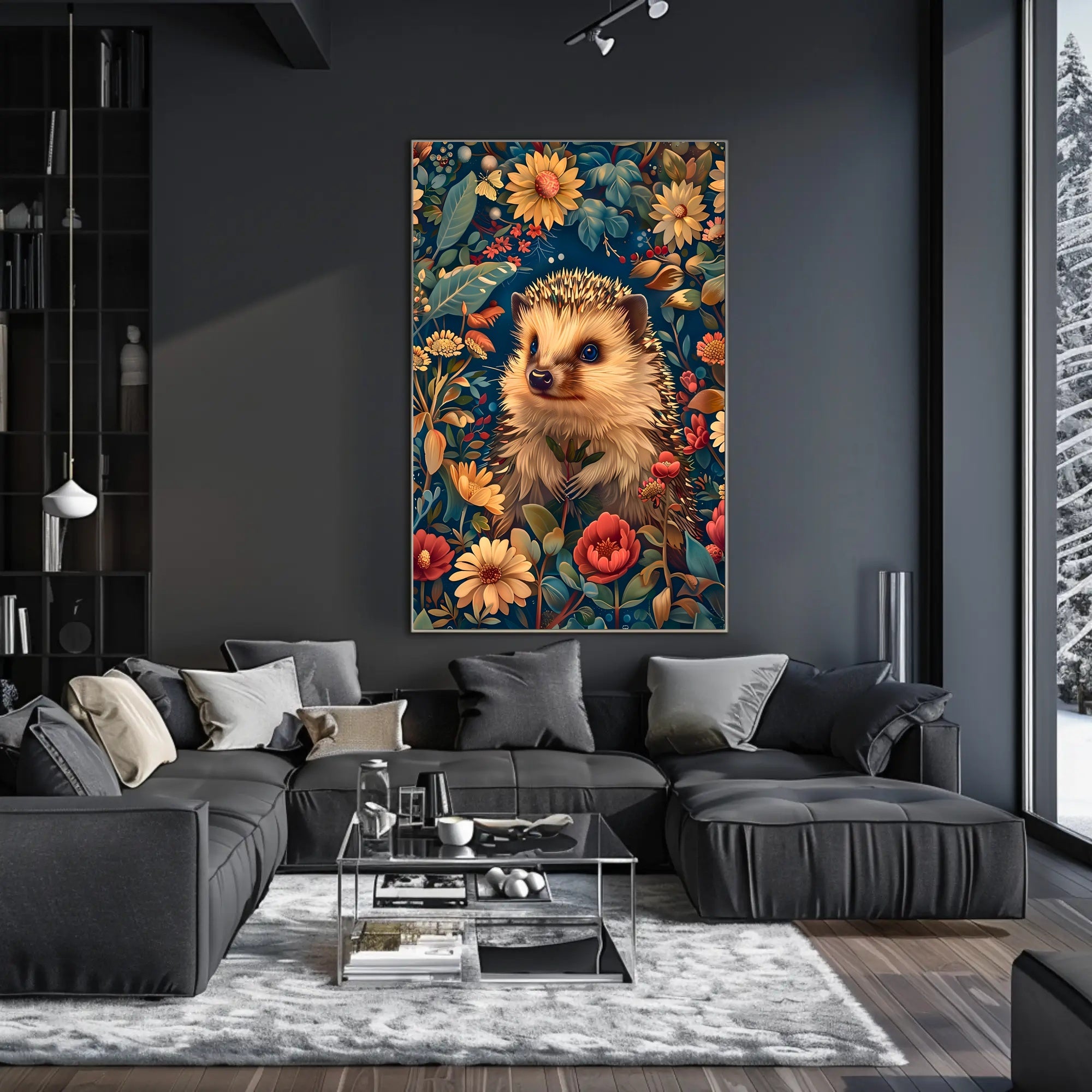 Enchanted Hedgehog Wall Art in Bloom