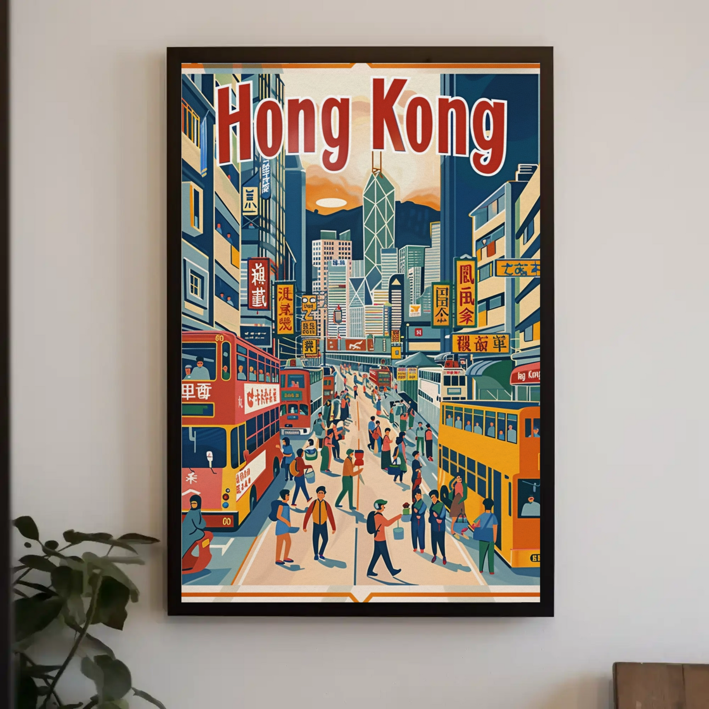 Hong Kong Busy Street Poster
