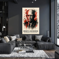 Eisenhower Watercolor Art, Presidential History Poster
