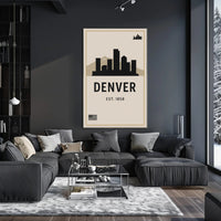 Denver Skyline Est. 1858 Poster PosterGoat