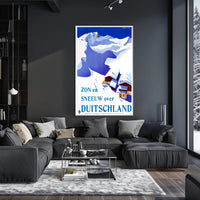 Snowy German Alps Vintage Travel Illustration Poster PosterGoat