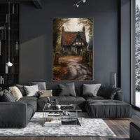 Rustic Cottage In Autumn Poster