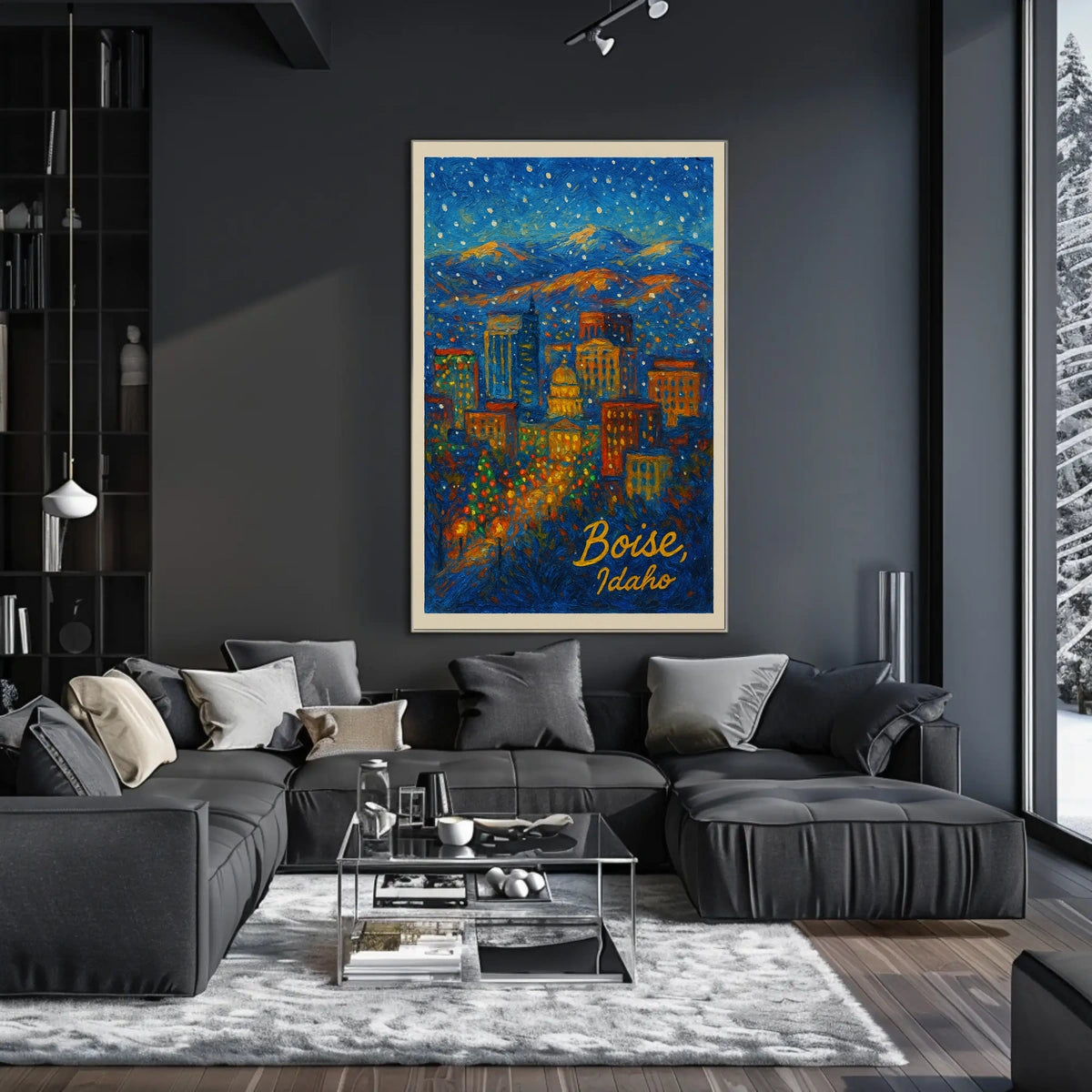 Boise, Idaho A Nighttime Cityscape Poster