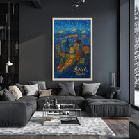 Boise, Idaho A Nighttime Cityscape Poster