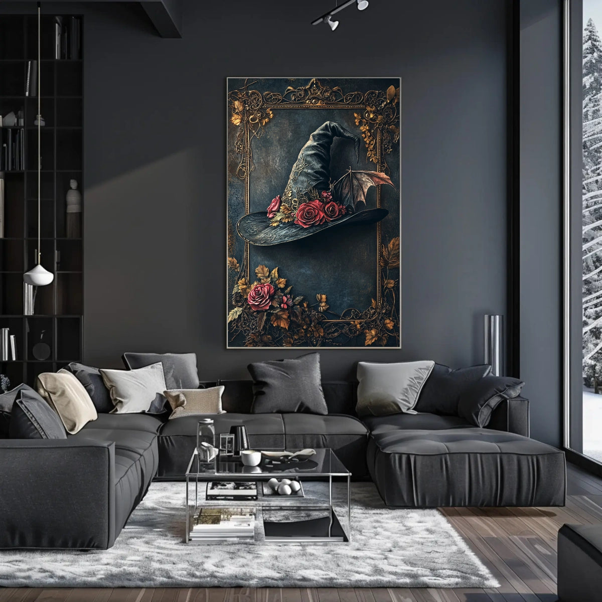 Magical Witch Hat with Roses Artistic or Pop Culture Poster