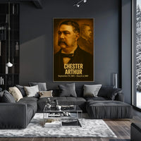 Chester A Arthur Poster Vintage Analog Film Aesthetic Presidential Portrait Wall Art 21st President United States