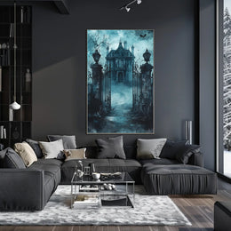 Haunting Gothic Mansion Artistry Poster - Cultural or Heritage Poster