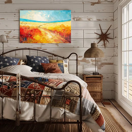 Vibrant Impressionistic Rural Landscape Abstract Painting