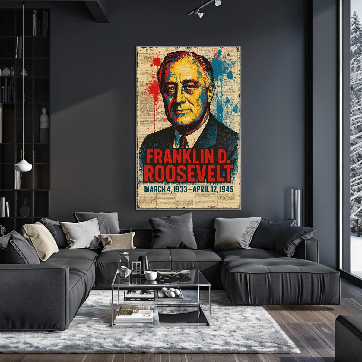 Franklin D. Roosevelt 32nd President of the United States Street Art Mashup Poster