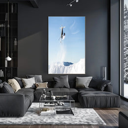 Aerial Skiing Adventure Poster