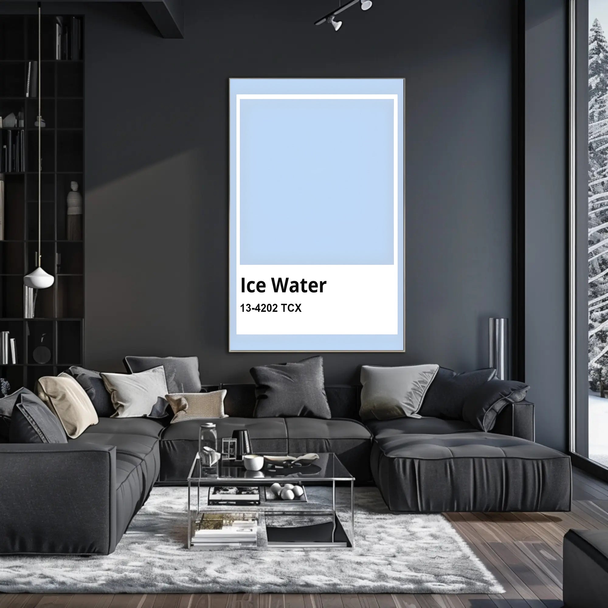 Minimalist Ice Water Color Swatch Art Poster PosterGoat