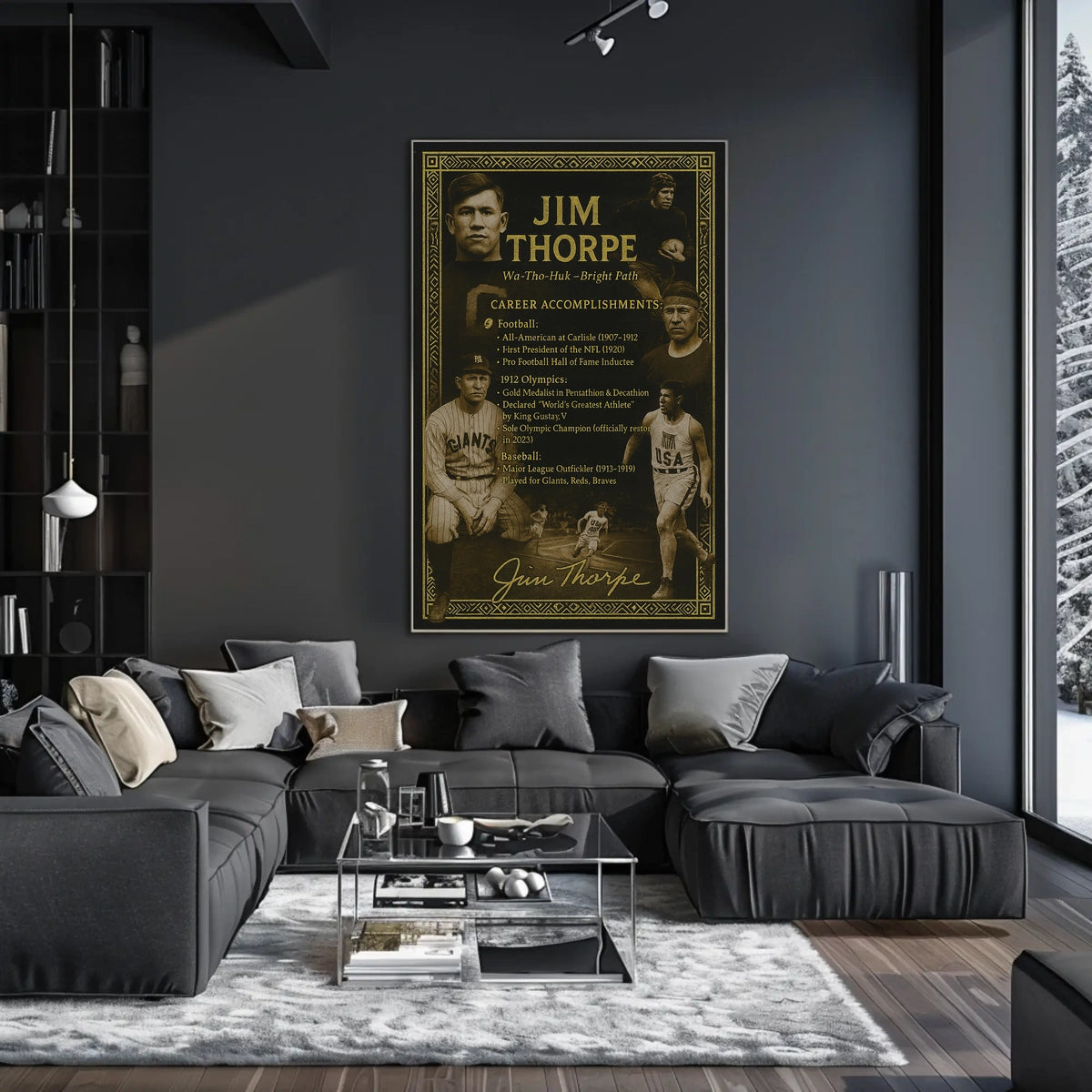Celebrating Jim Thorpes Legendary Achievements Poster