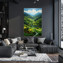 Serene Terraced Landscape Poster