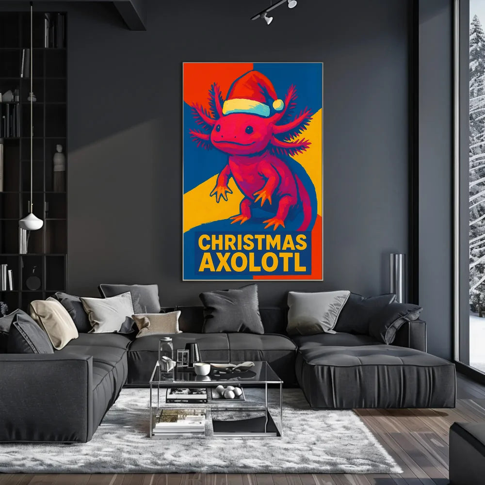 Christmas Axolotl Poster for Animal Lovers