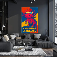 Christmas Axolotl Poster for Animal Lovers