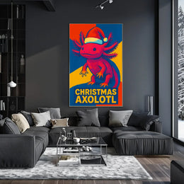 Christmas Axolotl Poster for Animal Lovers