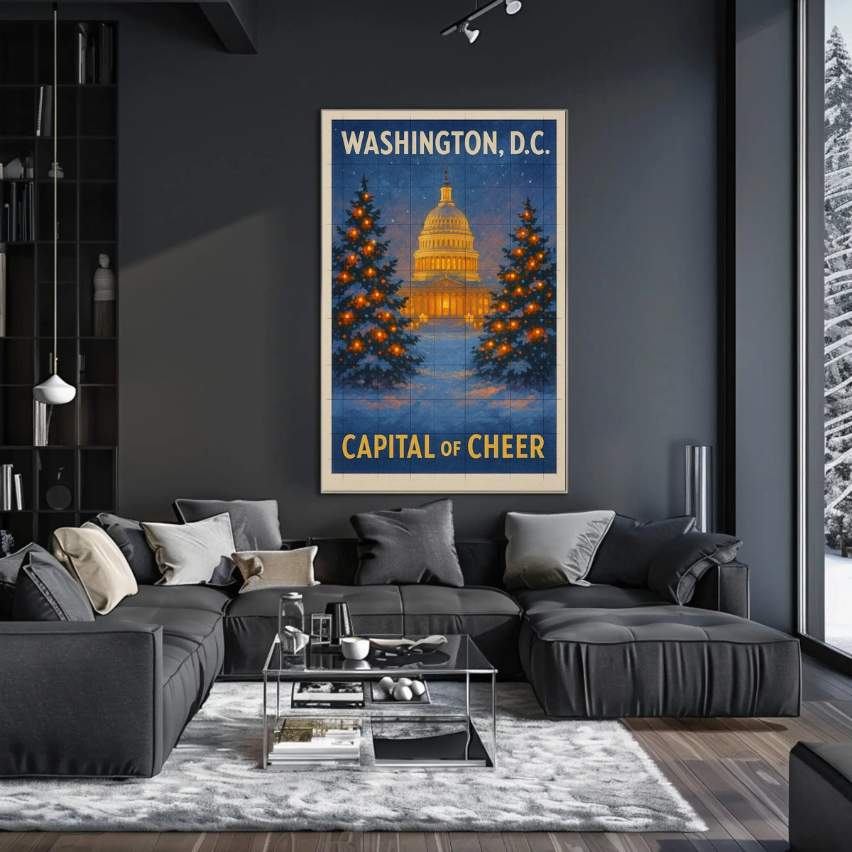 Washington DC Capitol Cityscape Architecture Landmarks Poster