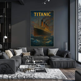 Titanic Voyage Vintage Historical Illustrated Poster