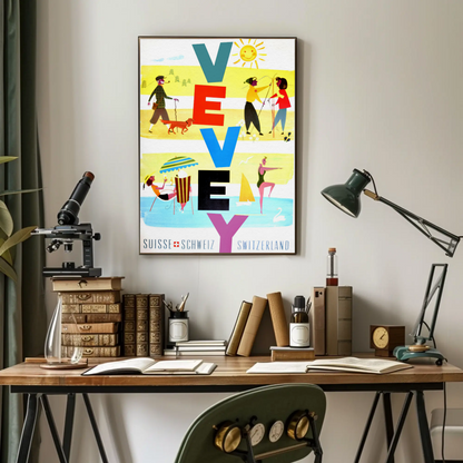 Vevey Vintage Poster Switzerland Activities