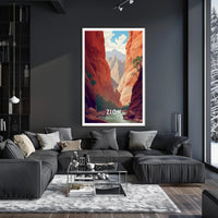 Zion National Park Scenic Poster Print Wall Art