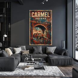 Carmel Indiana Vintage Charm Home Decor Poster