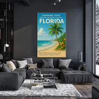 Florida Beaches and Space Exploration Vintage Travel Poster