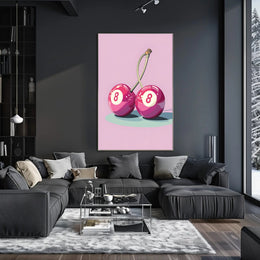 Cherry Billiard Balls Pop Culture Poster PosterGoat