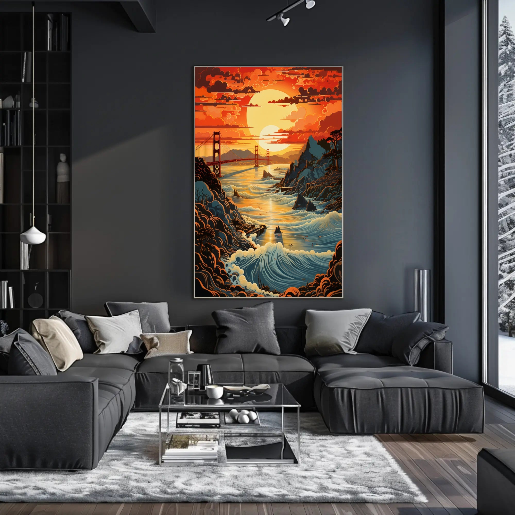 Sunset Over The Golden Gate Poster