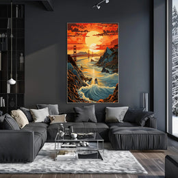 Sunset Over The Golden Gate Poster